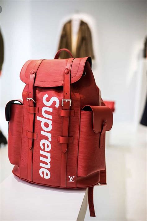 real supreme lv backpack vs fake|false supreme x Lv backpack.